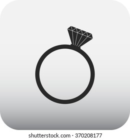Wedding ring simple icon on  background