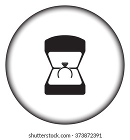 Wedding ring simple icon on colorful background