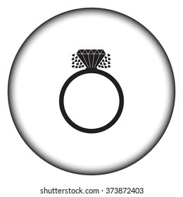 Wedding ring simple icon on colorful background