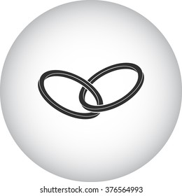 Wedding ring simple icon on colorful background