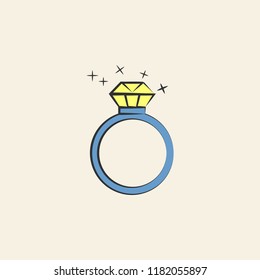 wedding ring sketch illustration. Element of colored wedding icon for mobile concept and web apps. Sketch style wedding ring icon can be used for web and mobile
