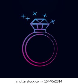 Wedding ring sketch nolan icon. Simple thin line, outline vector of wedding icons for ui and ux, website or mobile application