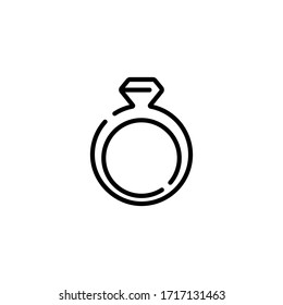 Wedding ring thin icon in trendy flat style isolated on white background. Symbol for your web site design, logo, app, UI. Vector illustration, EPS