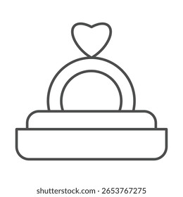 Wedding Ring thinline icon , vector, pixel perfect, illustrator file 