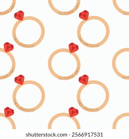 Wedding ring Valentine Day pattern background for packaging and decoration