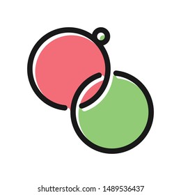 Wedding ring valentine line icon logo design