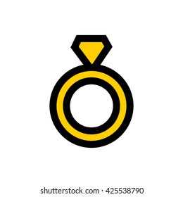 Wedding ring, valentine's day, love line icon. Pixel perfect fully editable vector icon suitable for websites, info graphics and print media.