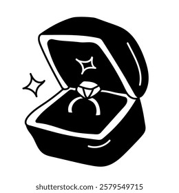 Wedding ring. vector doodle illustration