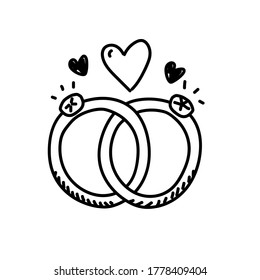 Wedding Ring Vector Draw Doodle Style: เวกเตอร์สต็อก (ปลอดค่าลิขสิทธิ์
