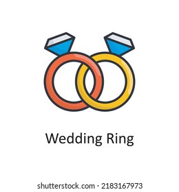 Wedding Ring vector filled outline Icon Design illustration. Miscellaneous Symbol on White background EPS 10 File
