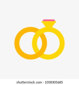 wedding ring vector icon