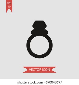 Wedding ring vector icon, illustration symbol