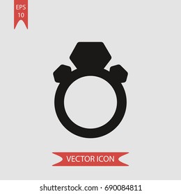 Wedding ring vector icon, illustration symbol