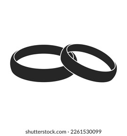 Wedding ring vector icon.Black vector icon isolated on white background wedding ring .