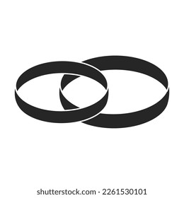 Wedding ring vector icon.Black vector icon isolated on white background wedding ring .