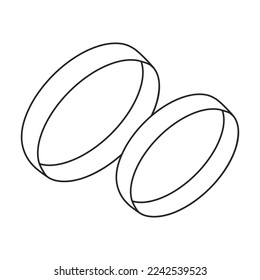 Wedding ring vector icon.Outline vector icon isolated on white background wedding ring .