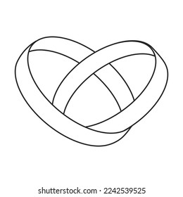 Icono vector del anillo de bodas.Icono del vector de contorno aislado en anillo de bodas de fondo blanco.