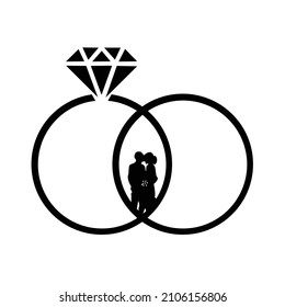 wedding ring vector illustration design suitable for logo icon illustration vector