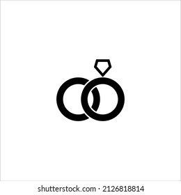 símbolo de ilustración de vector de anillo de boda