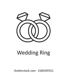 Wedding Ring vector outline Icon Design illustration. Miscellaneous Symbol on White background EPS 10 File
