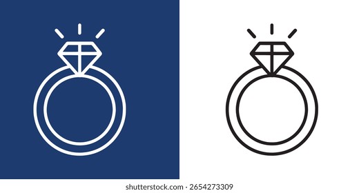 A wedding ring vector silhouette Black and white  icon isolated