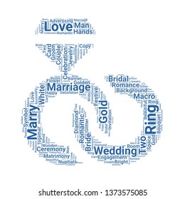 wedding ring word cloud. tag cloud about wedding ring