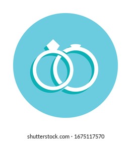 Wedding rings badge icon. Simple glyph, flat vector of web icons for ui and ux, website or mobile application