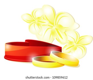 Wedding rings and box