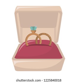 Wedding rings in box