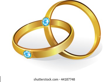 Wedding rings with brilliant