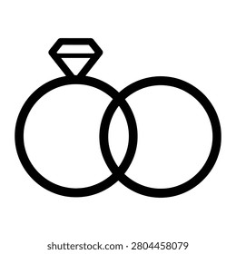 Wedding Rings Clean Line Art Icon Design Collection