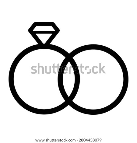 Wedding Rings Clean Line Art Icon Design Collection