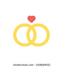 Wedding Rings Colored Icon Vector Illustration Eps
