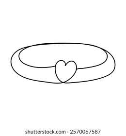 Wedding rings continuous line drawing One line art of love rings marriage union of hearts