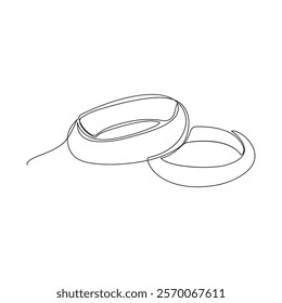 Wedding rings continuous line drawing One line art of love rings marriage union of hearts