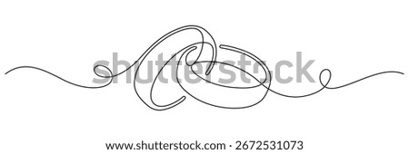 wedding rings continuous line drawing minimalist art handdrawn decorative banner