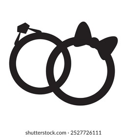 wedding rings for couple isolated