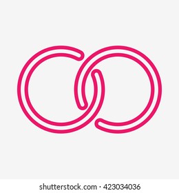 wedding rings couple pink thin line icon