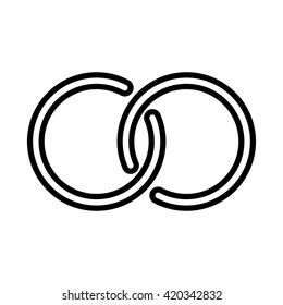 wedding rings couple thin line black icon