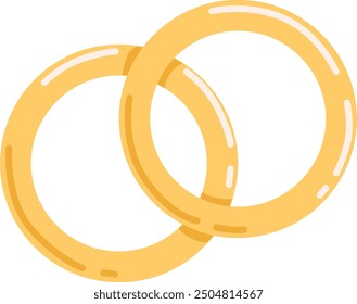 Hochzeitsringe gekreuzt Symbol. Farbsymbol der Ehe