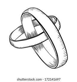 Wedding rings sketch set stock vector. Illustration of icons - 275693834