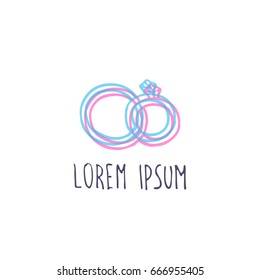 wedding rings doodle icon