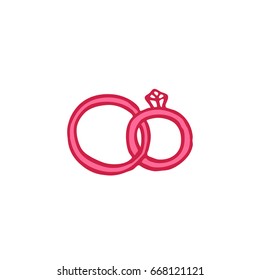 wedding rings doodle icon