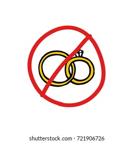 wedding rings doodle icon