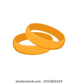 Wedding Rings Flat Icon, Vector illustration