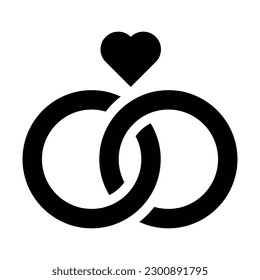 wedding rings glyph icon illustration vector graphic