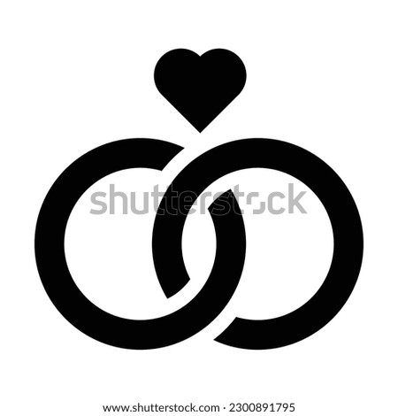 wedding rings glyph icon illustration vector graphic