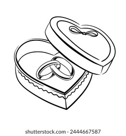 Anillos de boda en forma de corazón