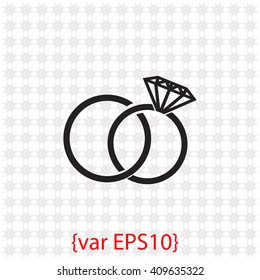 Wedding rings icon.