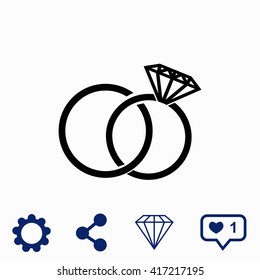 Wedding rings icon.